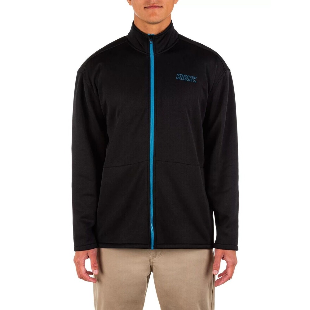 Hurley Mens Byron Heat‎ Track Full Zip Jacket Small Black NWT
